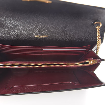 Saint Laurent Grain De Poudre Monogram Cassandra Chain Wallet Black Rouge Legion 5 of 10
