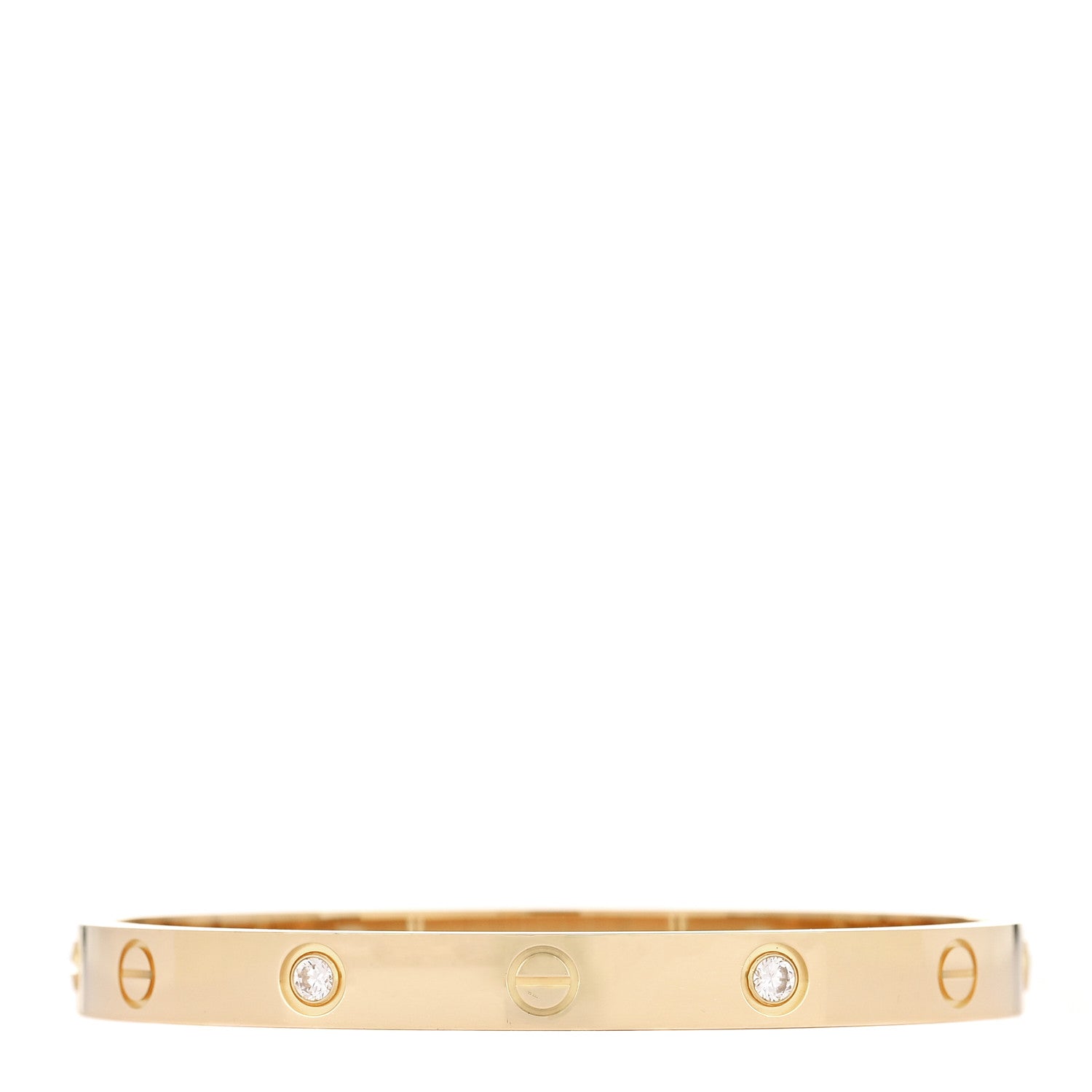 Cartier 18K Yellow Gold 4 Diamond LOVE Bracelet 17 3 of 7
