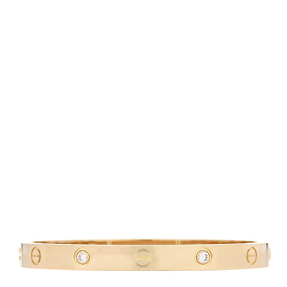 Cartier 18K Yellow Gold 4 Diamond LOVE Bracelet 17 3 of 7