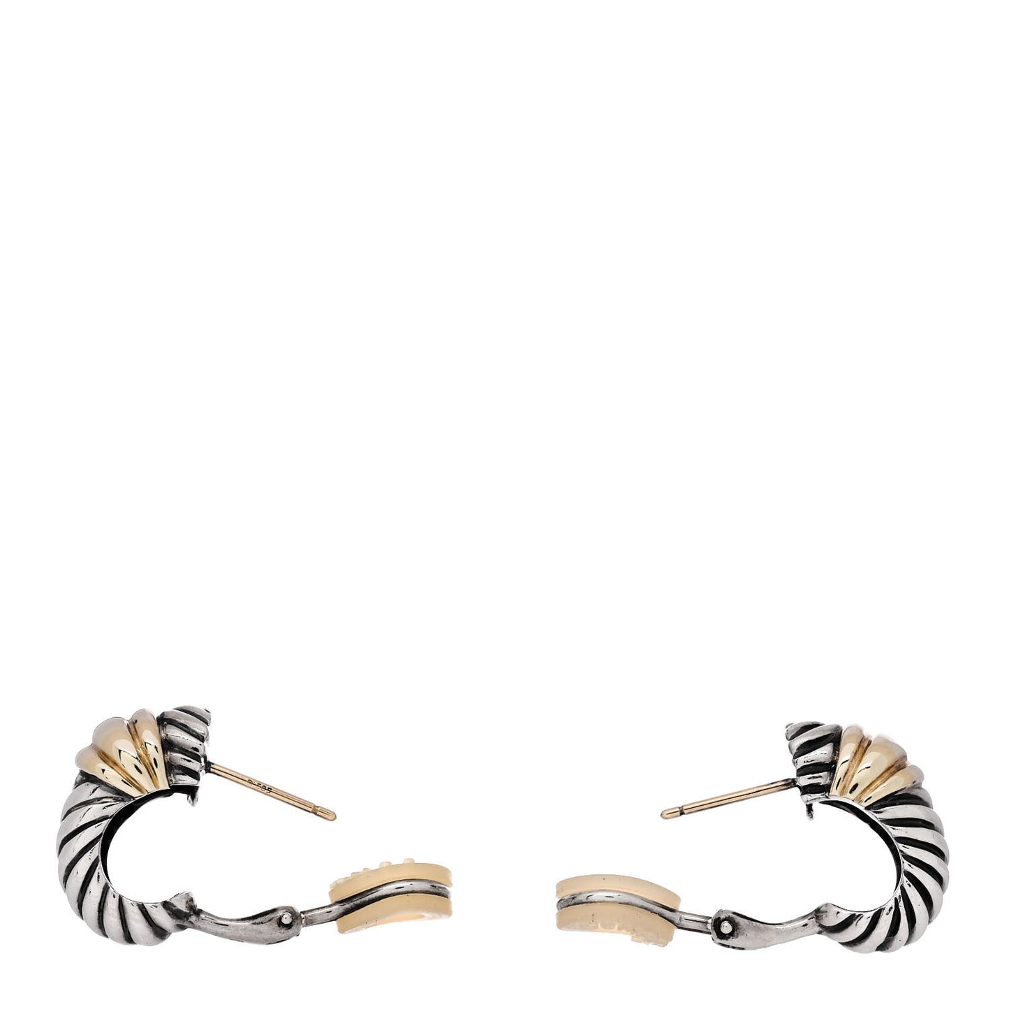 Sterling Silver 14K Gold Thoroughbred Shrimp Earrings