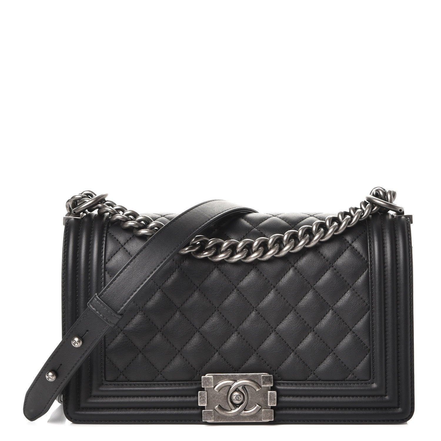 Chanel Calfskin Quilted Medium Boy Flap Black 1 of 9