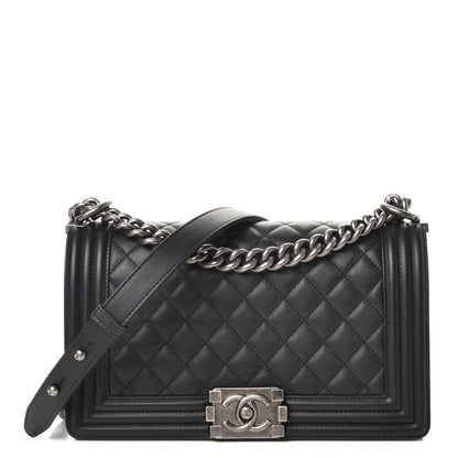 Chanel Calfskin Quilted Medium Boy Flap Black 1 of 9
