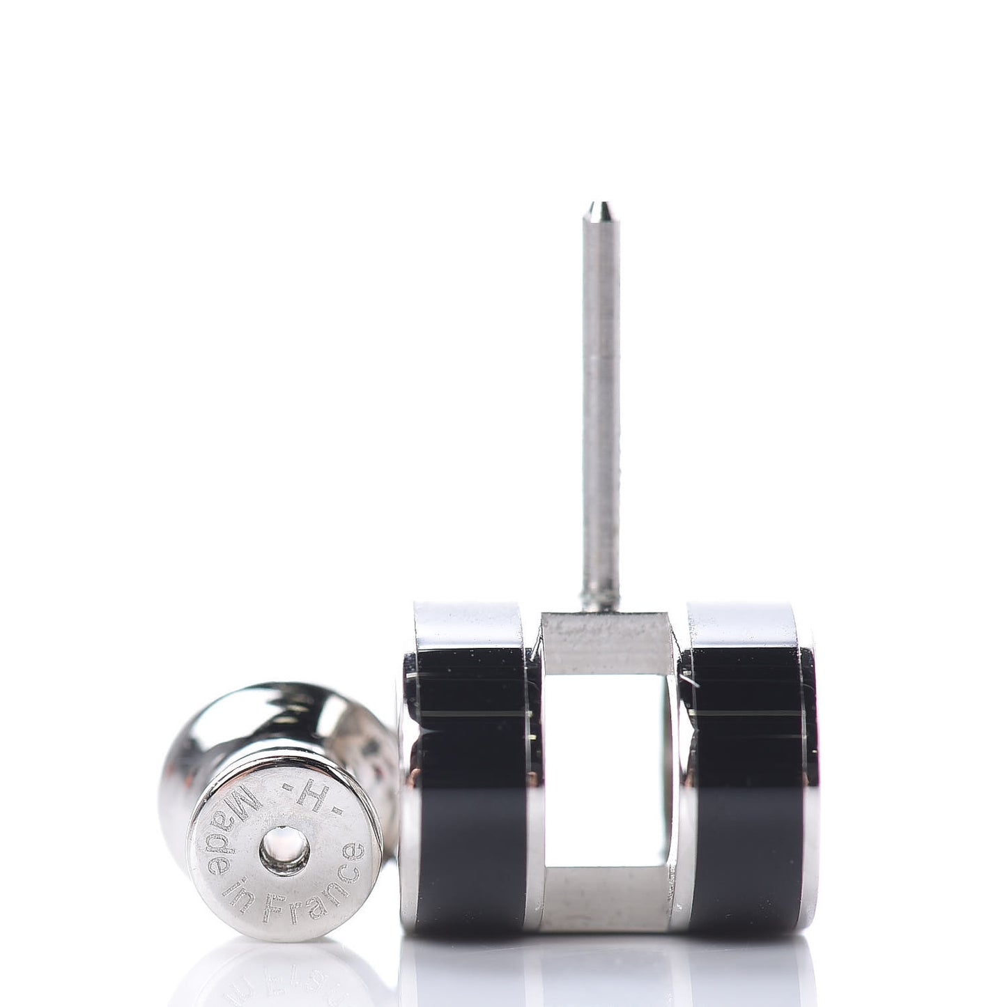Palladium Lacquered Pop H Earrings Black