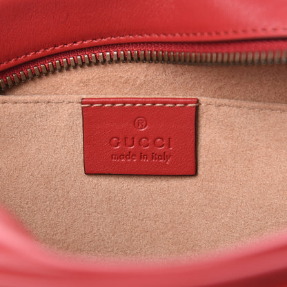 Gucci Calfskin Matelasse Small GG Marmont Chain Shoulder Bag Hibiscus Red 6 of 10