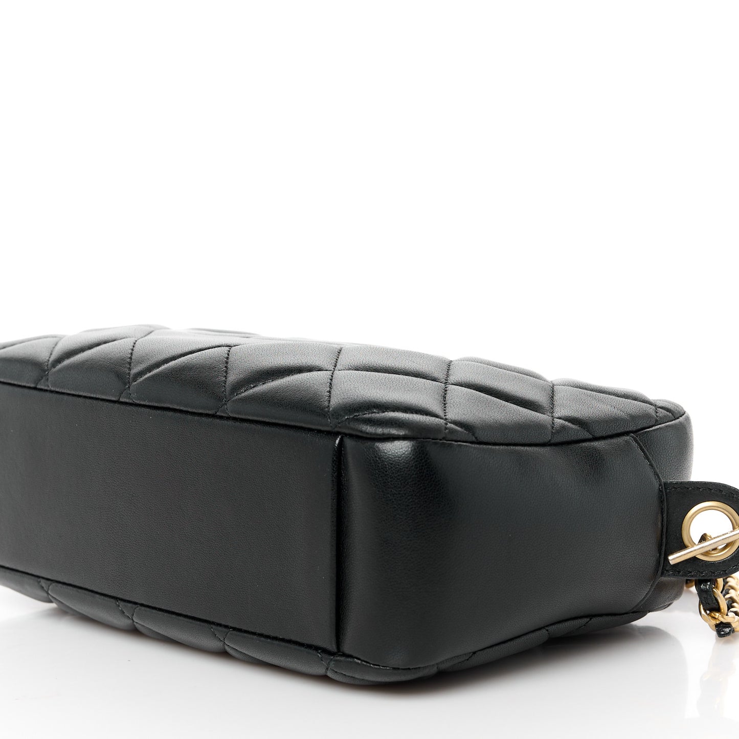 Lambskin Quilted Small Diamond CC Camera Case Black