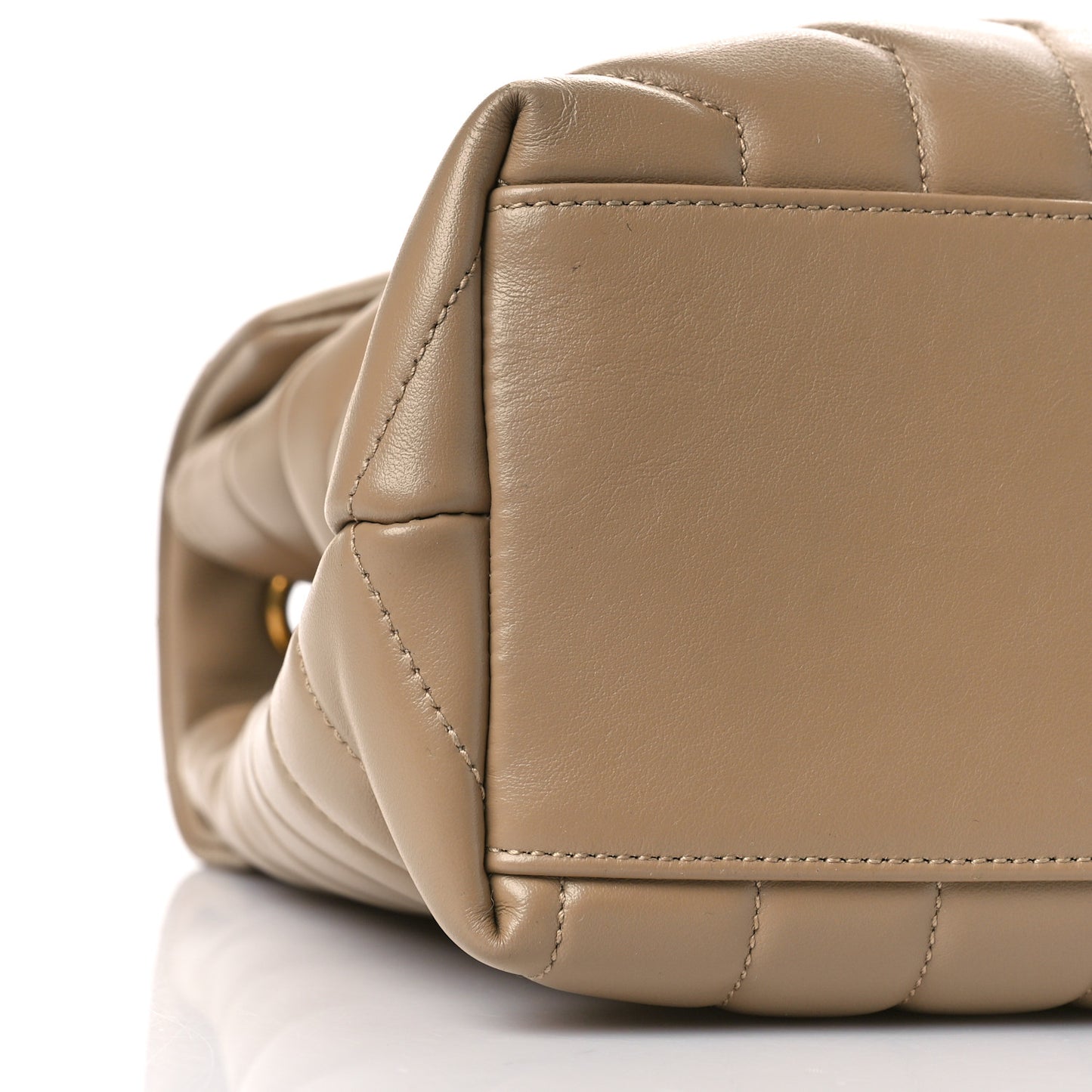 Calfskin Y Quilted Monogram Medium Loulou Chain Satchel Dark Latte