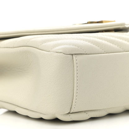 Saint Laurent Sheepskin Matelasse Chevron Monogram Medium College Bag Vintage Blanc 10 of 13