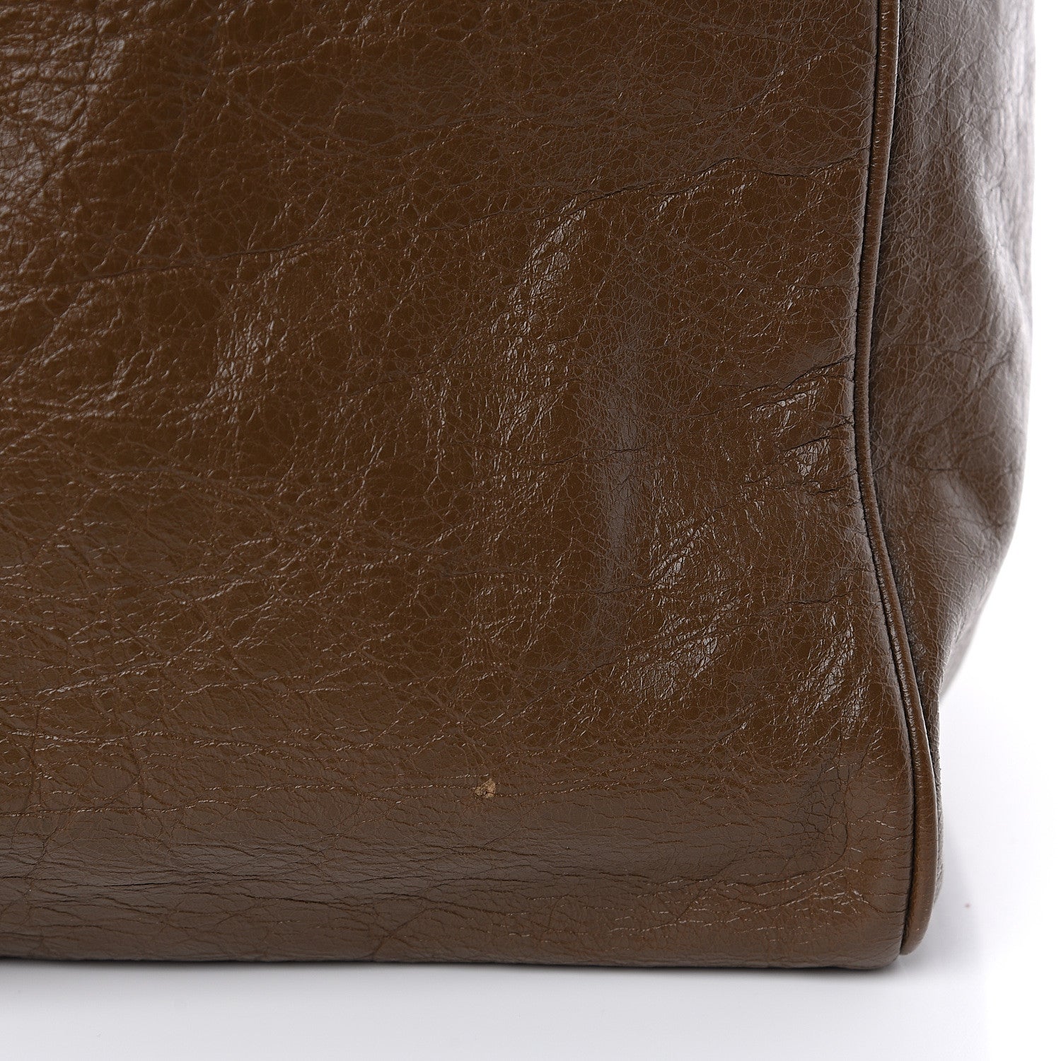 Balenciaga Agneau Classic Silver Hardware Weekender Brown 12 of 12