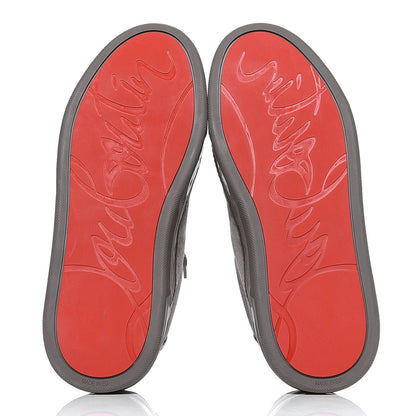Christian Louboutin Calfskin Neoprene Veau Velours Mens Aurelien Flat Sneakers 40.5 Storm 4 of 4