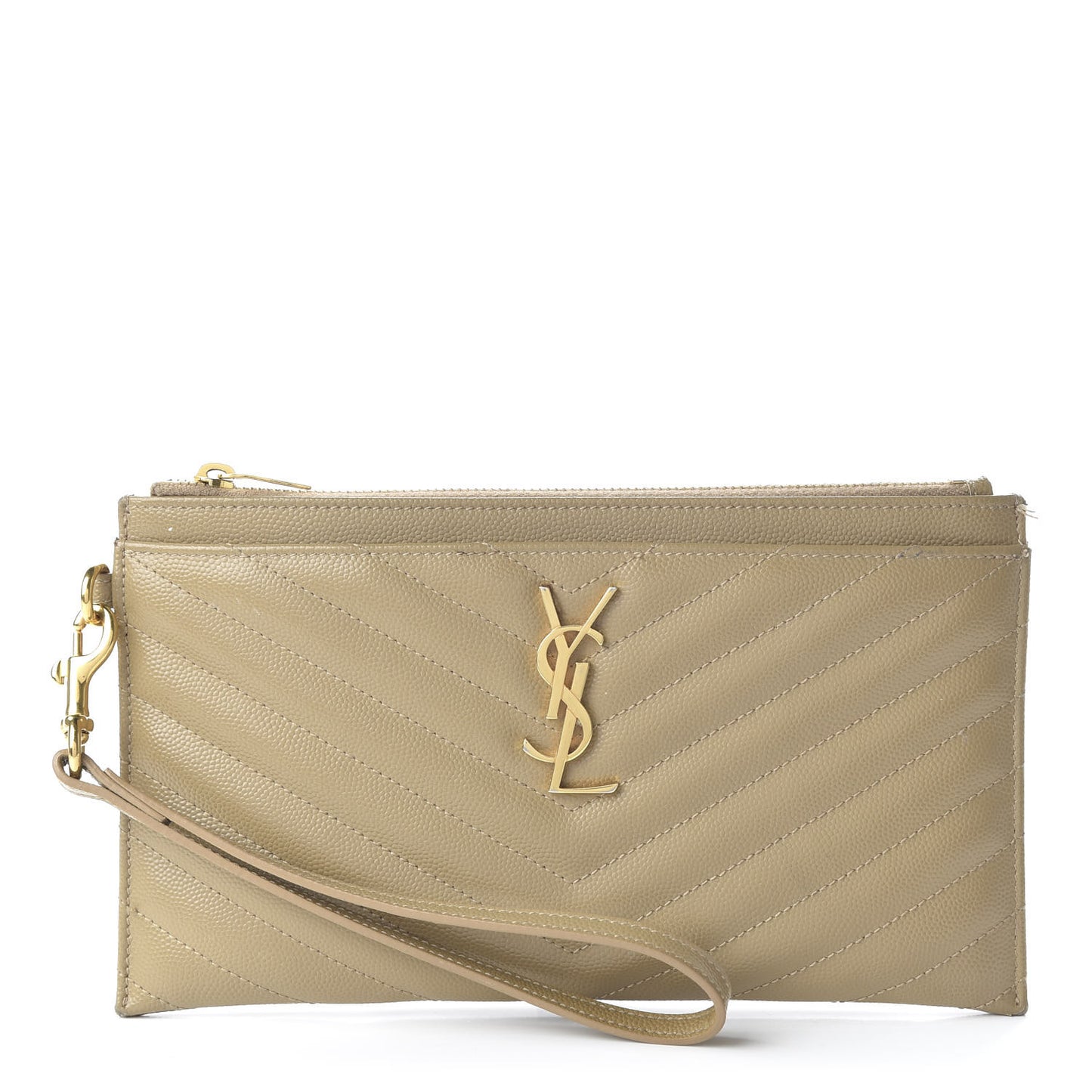 Grain De Poudre Chevron Monogram Large Bill Pouch Cork