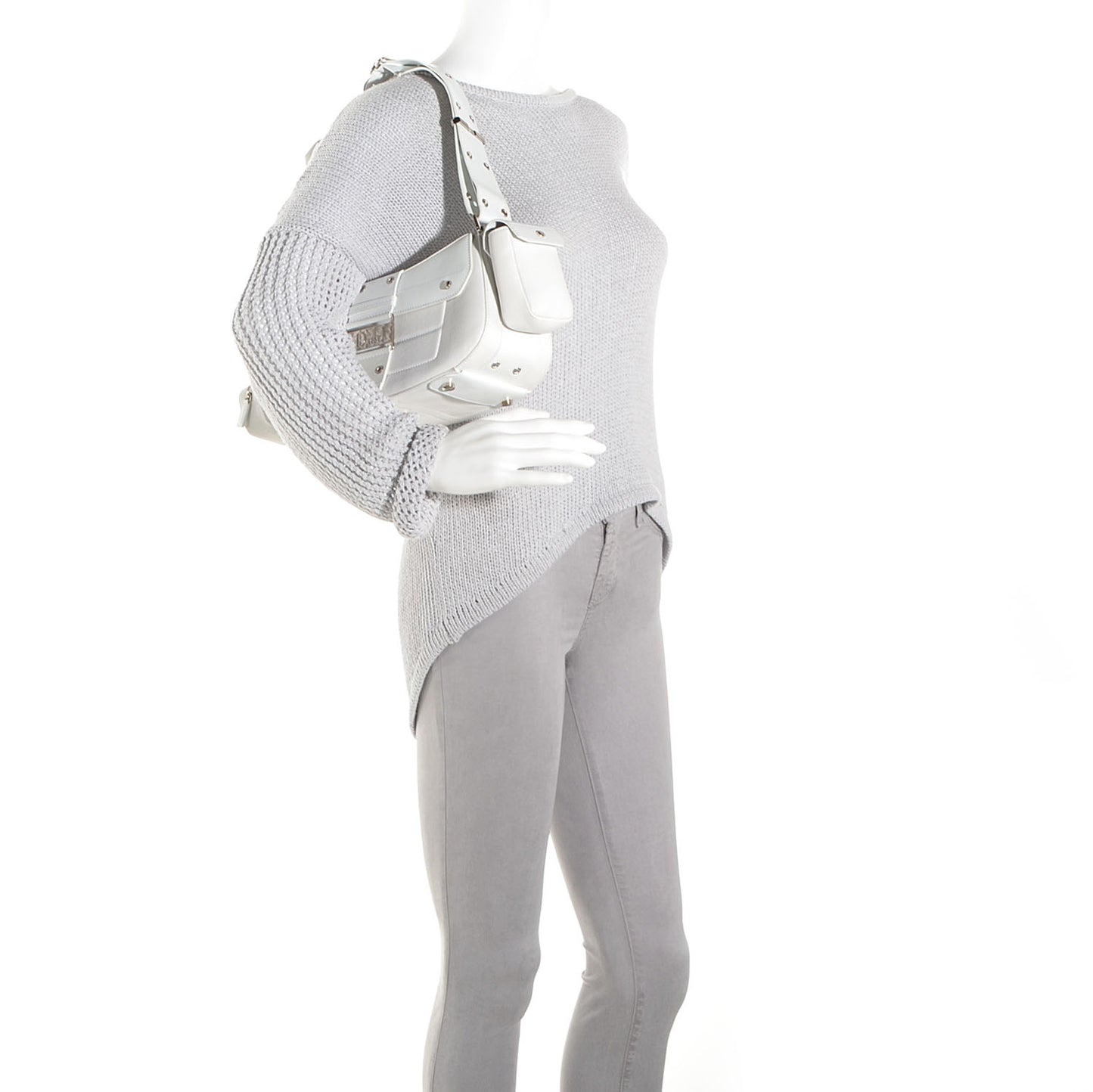 Leather Street Chic Columbus Ave Shoulder Bag White