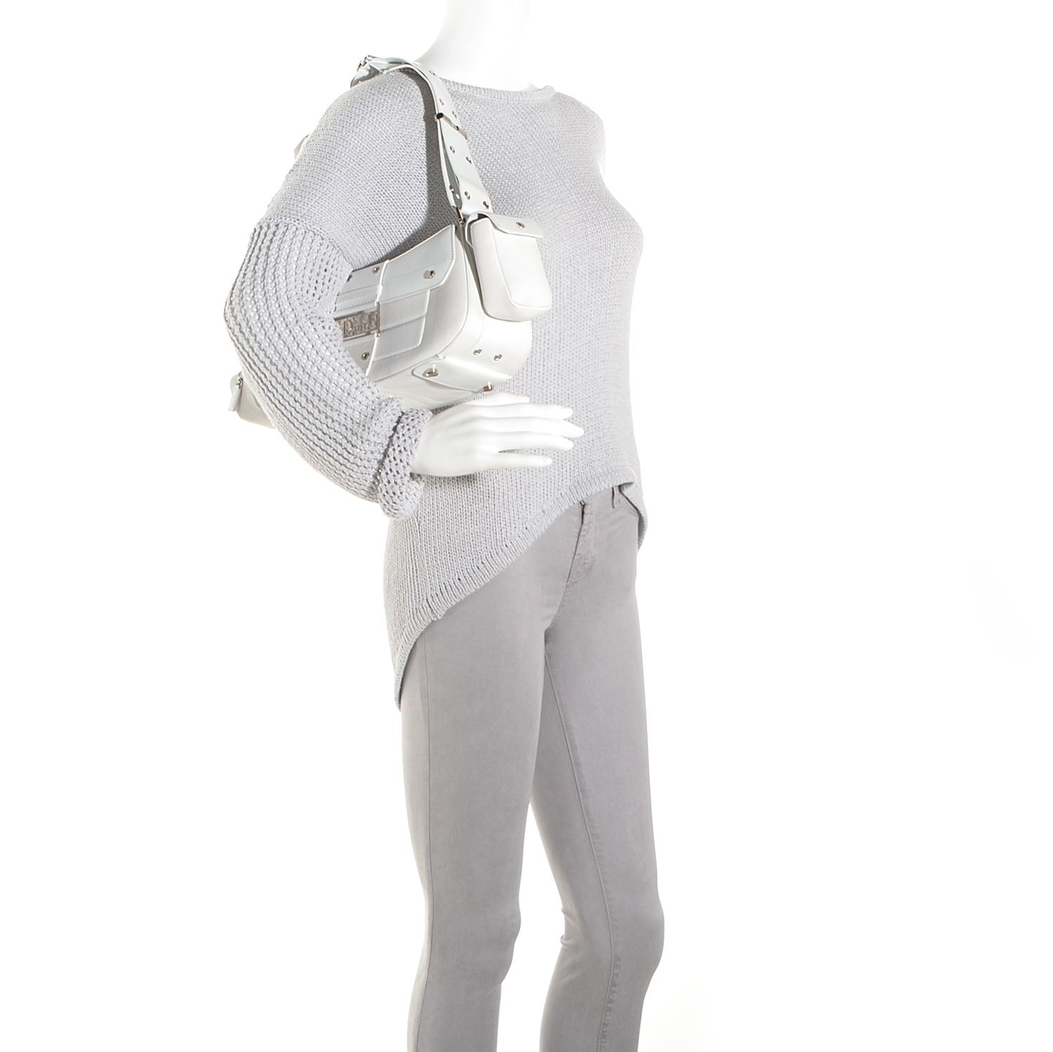 Christian Dior Leather Street Chic Columbus Ave Shoulder Bag White 2 of 10