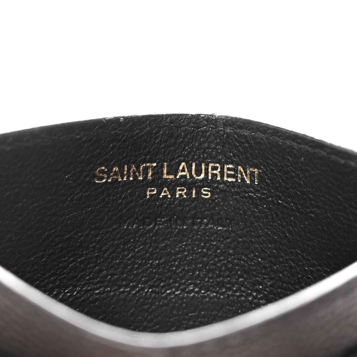 Saint Laurent Grain De Poudre Matelasse Chevron Monogram Credit Card Case Black 6 of 8
