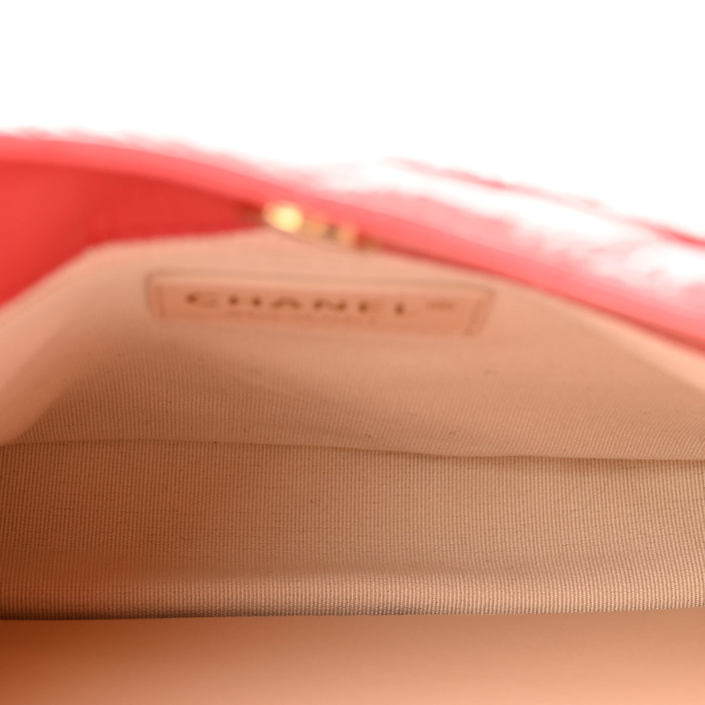 Shiny Crumpled Calfskin Quilted Wavy CC Hobo Red