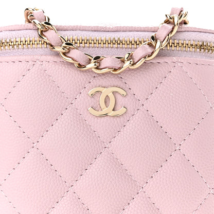 Chanel Caviar Quilted Vertical Coco Beauty Vanity Case With Chain Pale Pink 7 of 11