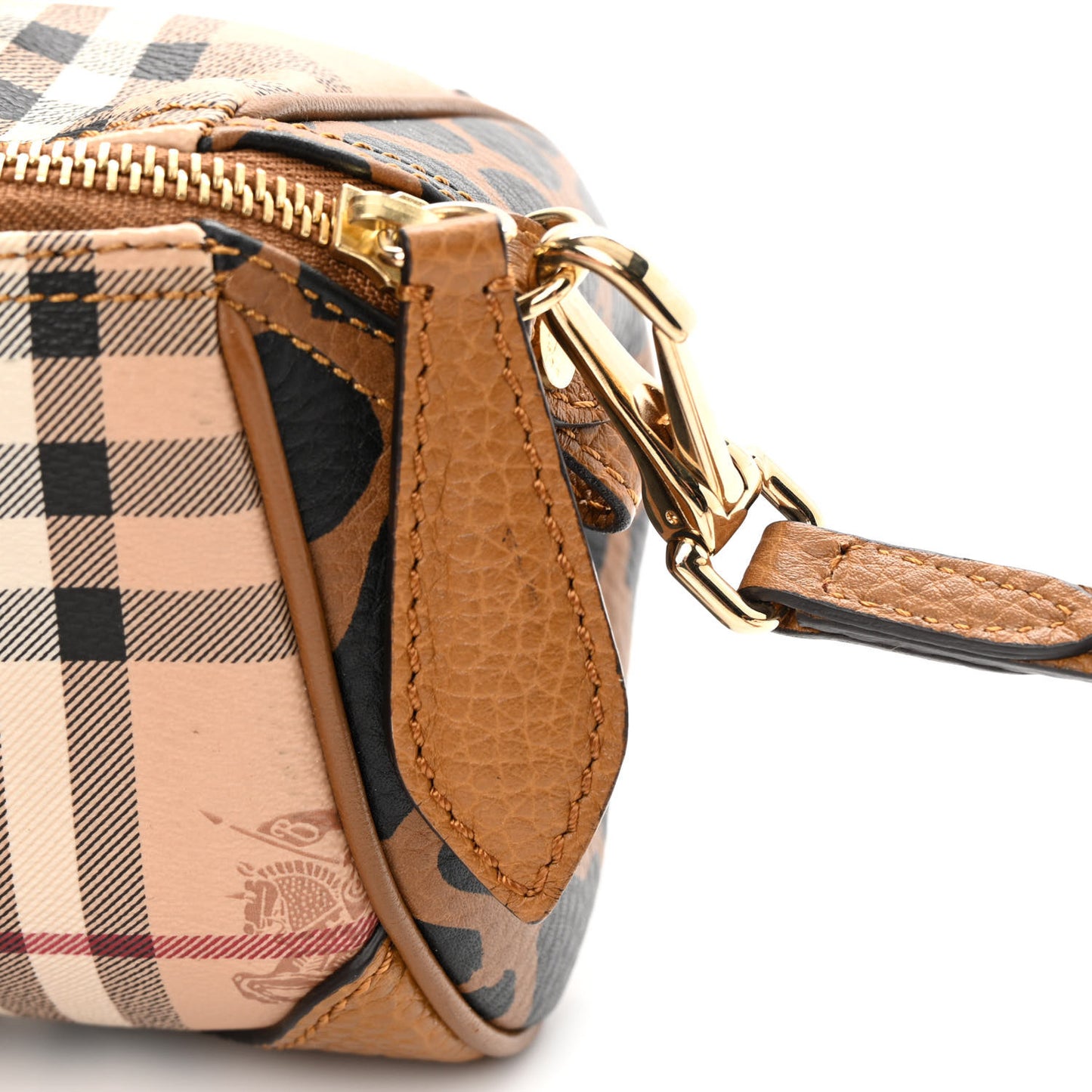 Haymarket Check Animal Print Mini Blaze Crossbody Bag Brown