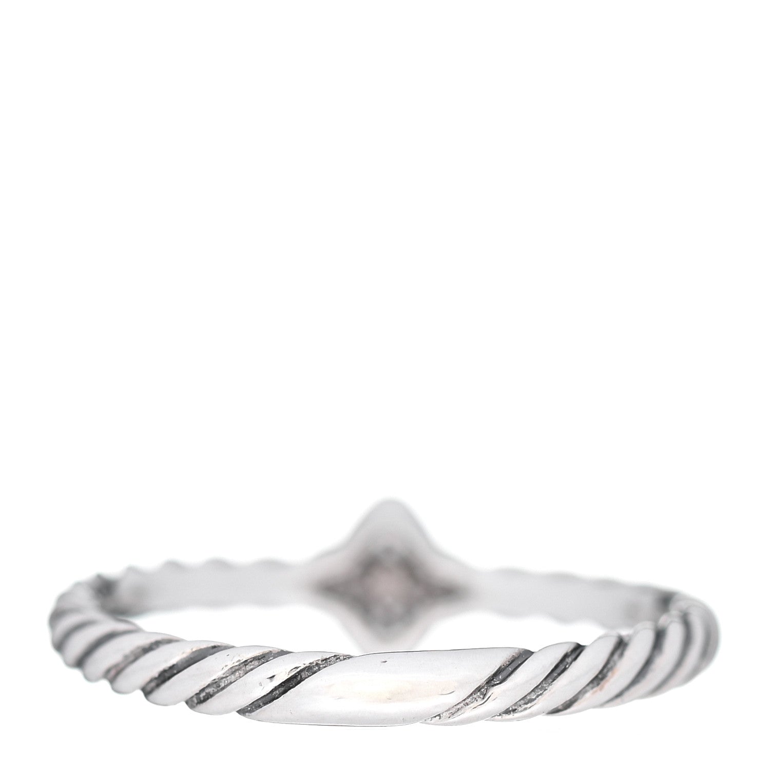 David Yurman Sterling Silver Diamond Quatrefoil Ring 55 7.25 3 of 5