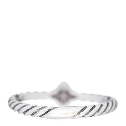 David Yurman Sterling Silver Diamond Quatrefoil Ring 55 7.25 3 of 5