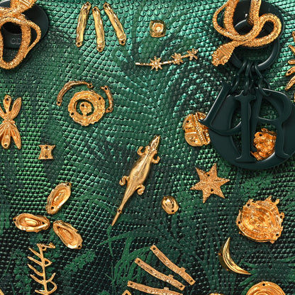 Christian Dior X LINA IRIS VIKTOR Lizard Embellished Medium Lady Dior Art Green Multicolor 8 of 10