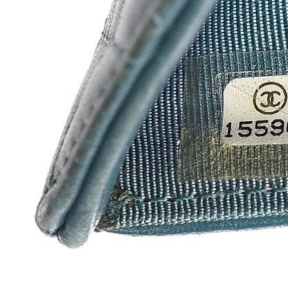 Chanel Lambskin Quilted Yen Wallet Blue 8 of 22