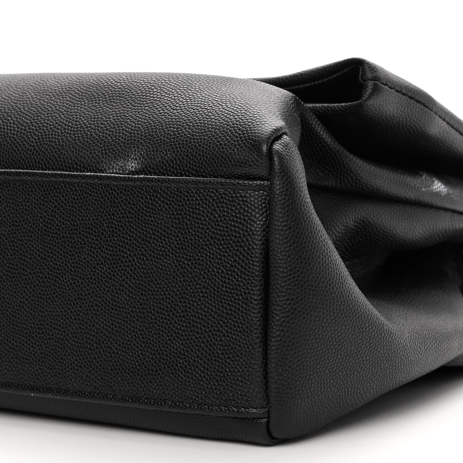 Saint Laurent Grain De Poudre Medium West Hollywood Monogram Fold-Over Black 10 of 11