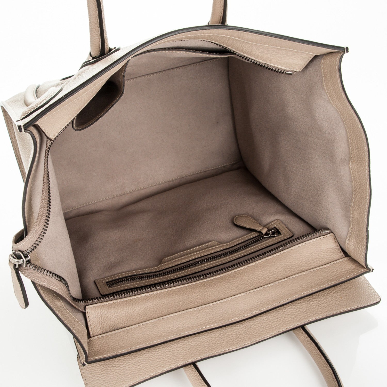 Celine Drummed Calfskin Mini Luggage Dune 5 of 6