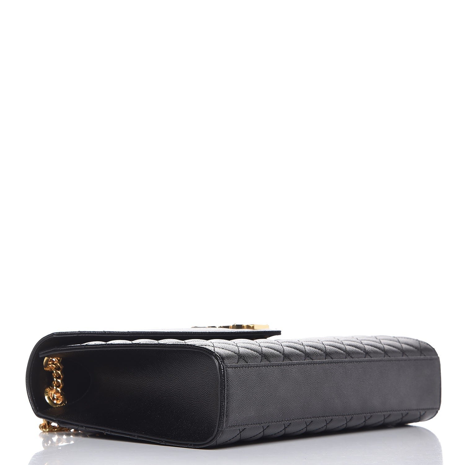 Saint Laurent Grain De Poudre Textured Mixed Matelasse Large Triquilt Monogram Satchel Black 4 of 9