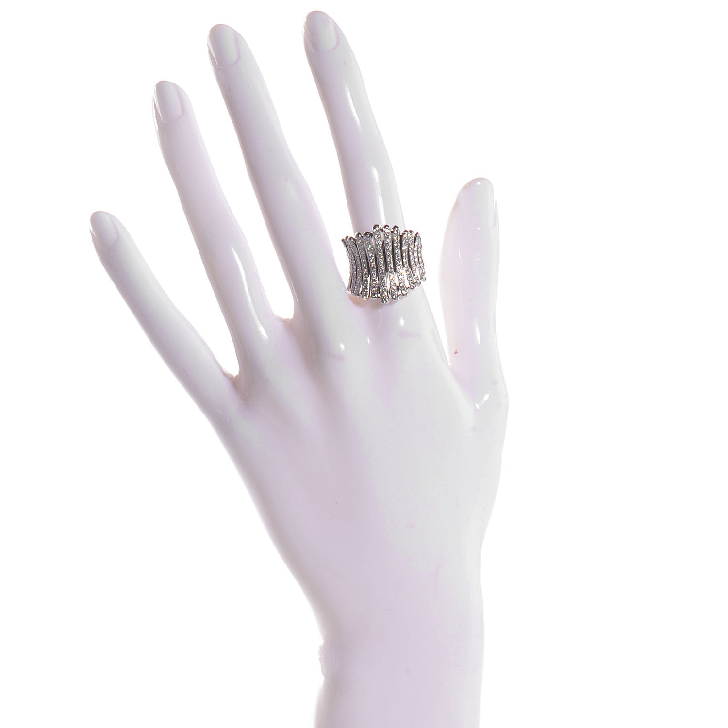 Cartier DE BEERS Diamond Platinum Cocktail Ring Size 5.75 2 of 5