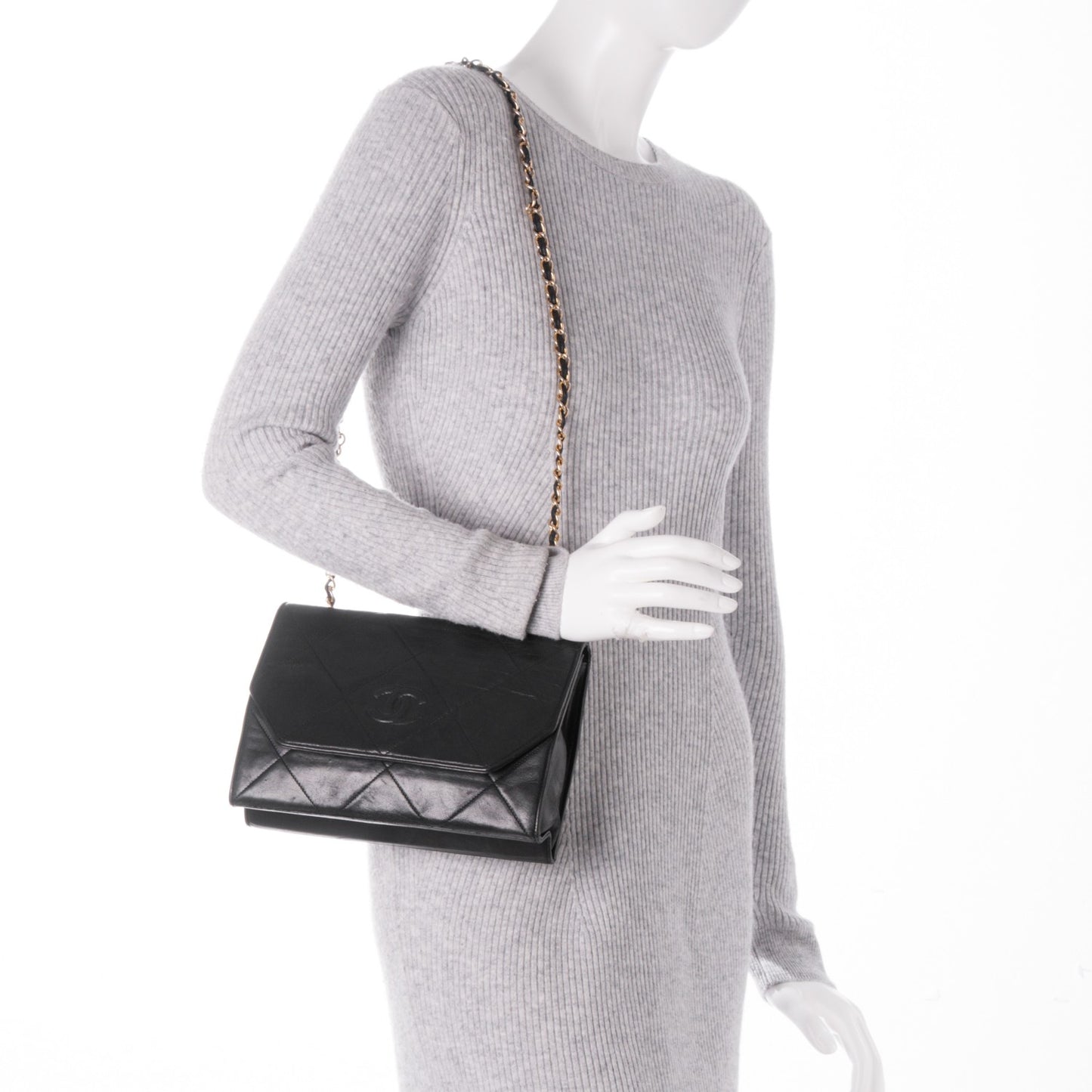 Lambskin Quilted CC Small Single Flap Black