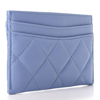 Chanel Lambskin Quilted Card Holder Light Blue 2 of 9