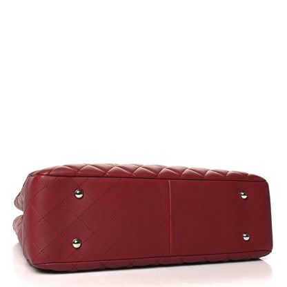 Chanel Calfskin Quilted Large Classic Shopping Tote Burgundy 4 of 11