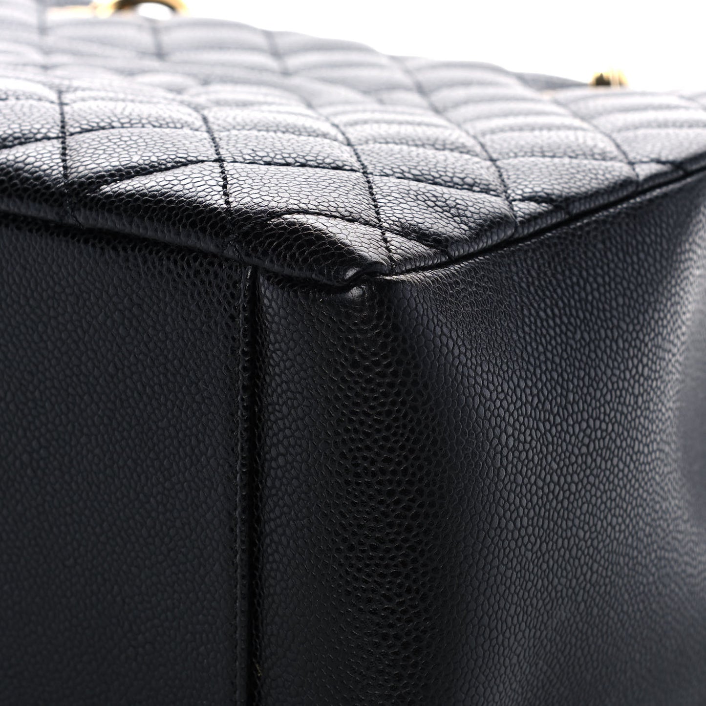 Caviar Quilted Grand Shopping Tote GST Black