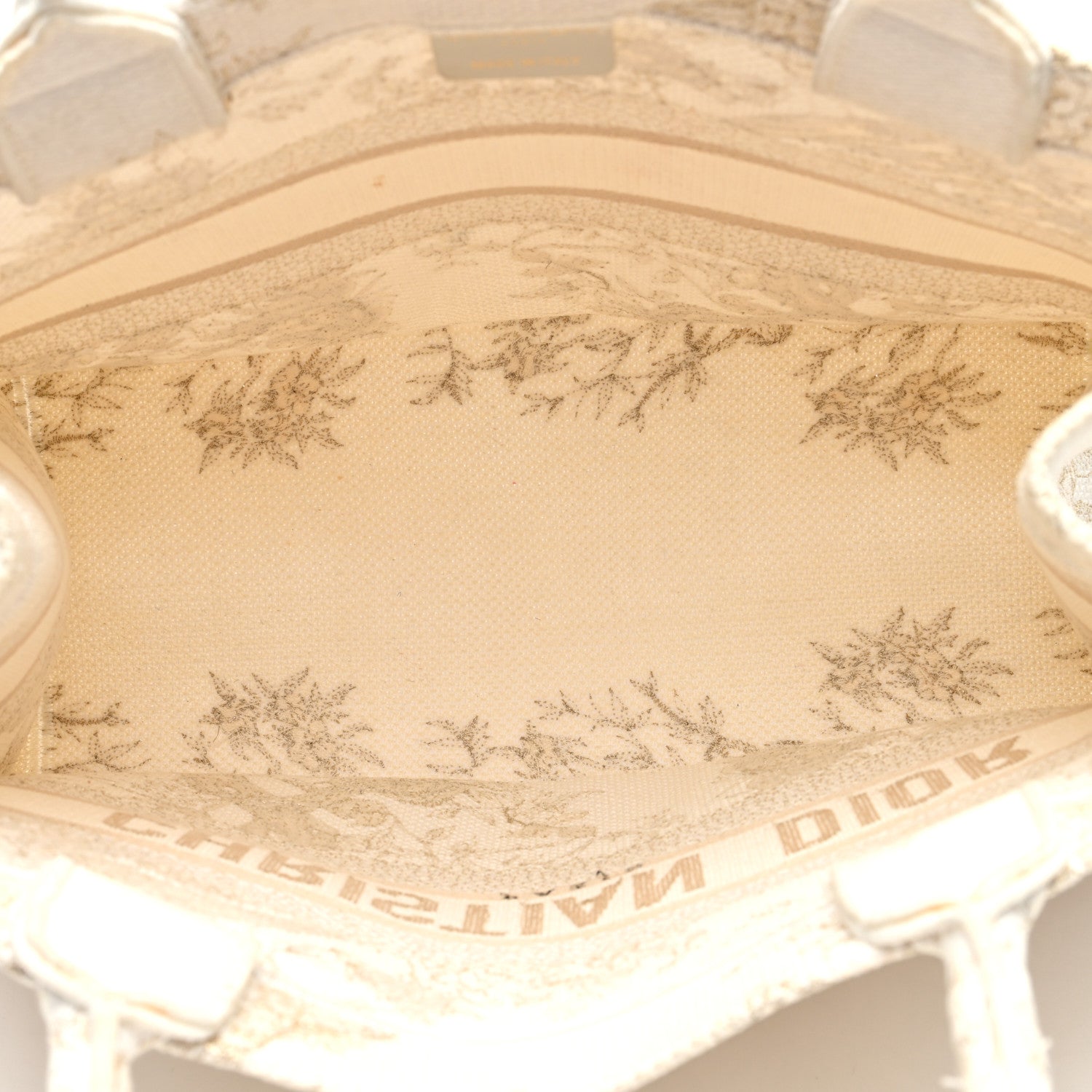 Christian Dior Canvas Embroidered Jardin D'Hiver Medium Book Tote Gold 5 of 11