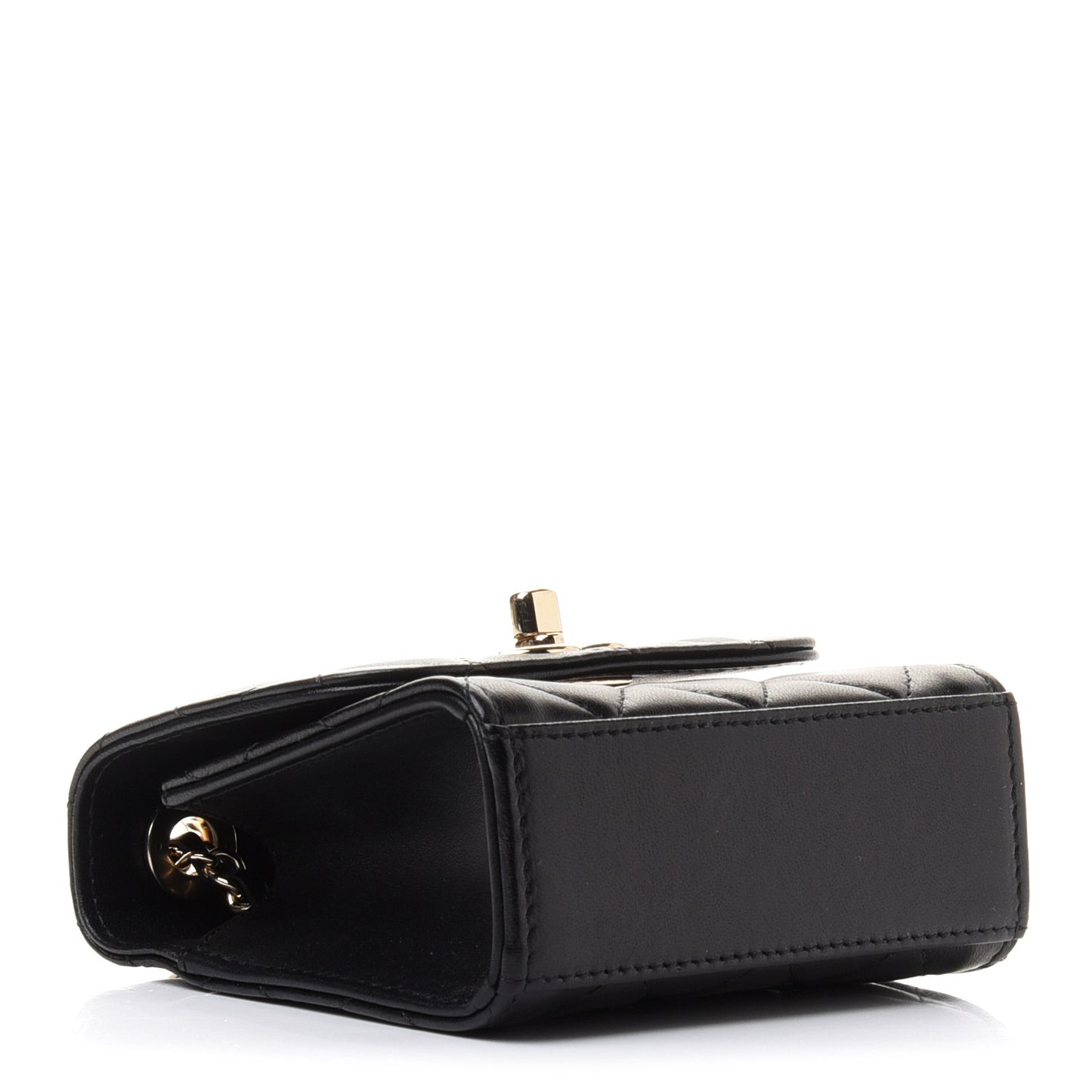 Lambskin Quilted Mini Trendy CC Chain Wallet Black