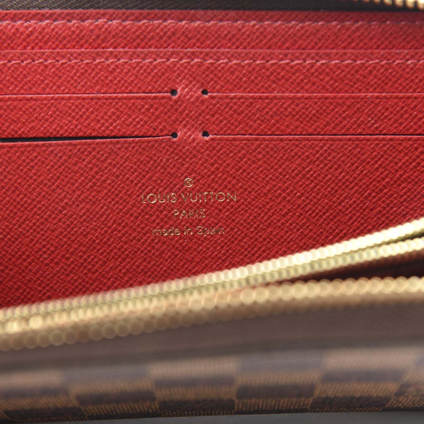 Damier Ebene Clemence Wallet Cherry