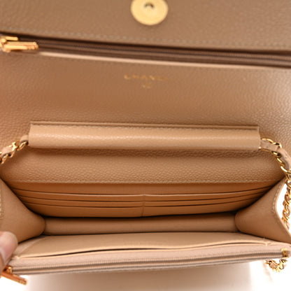 Chanel Caviar Quilted Wallet on Chain WOC Beige 6 of 12