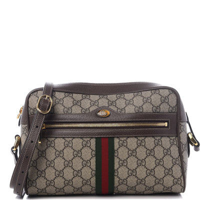 Gucci GG Supreme Monogram Web Small Ophidia Shoulder Bag Brown 1 of 8