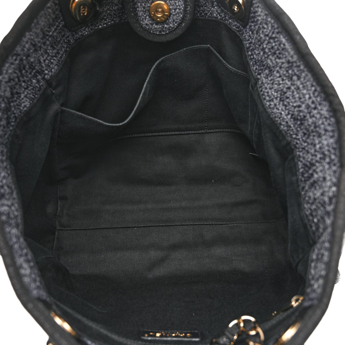 Woven Straw Raffia Small Deauville Tote Charcoal