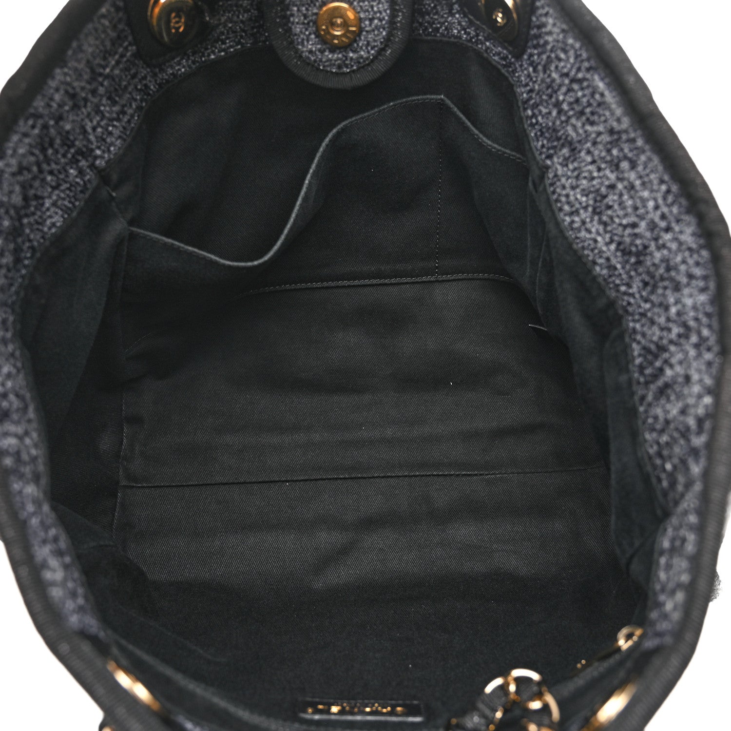 Chanel Woven Straw Raffia Small Deauville Tote Charcoal 5 of 10