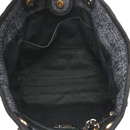 Chanel Woven Straw Raffia Small Deauville Tote Charcoal 5 of 10