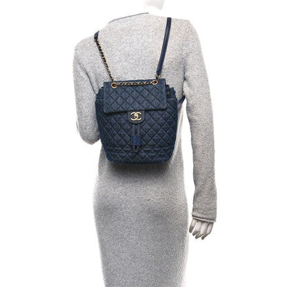 Chanel Washed Denim Quilted Small Urban Spirit Backpack Dark Blue 2 of 11