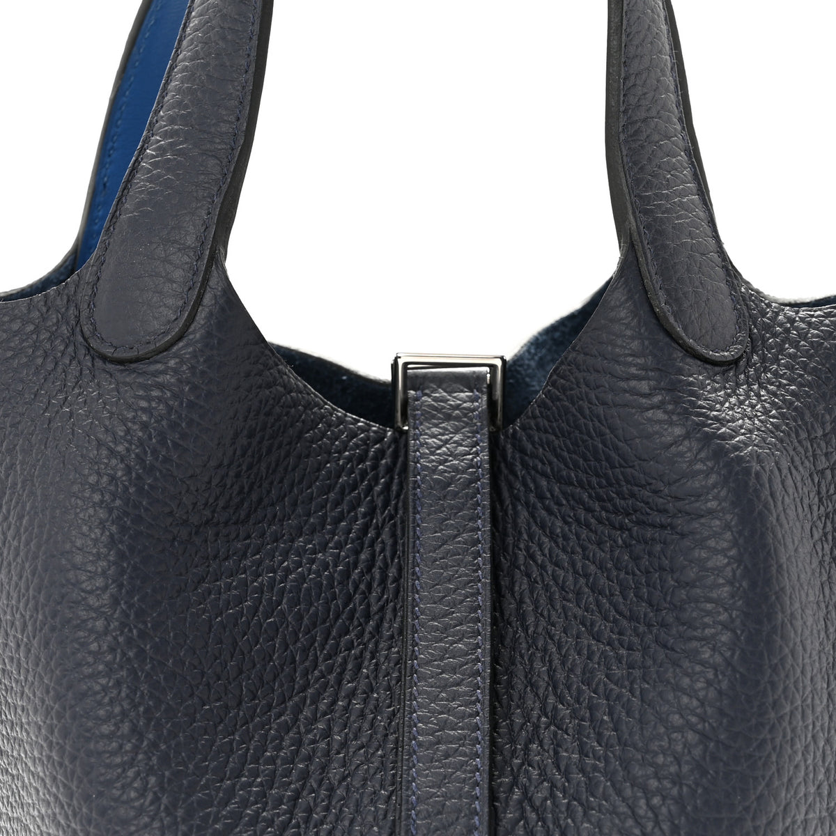 Hermes Taurillon Clemence Swift Eclat Picotin Lock 18 PM Bleu Encre Bleu Zellige 8 of 12