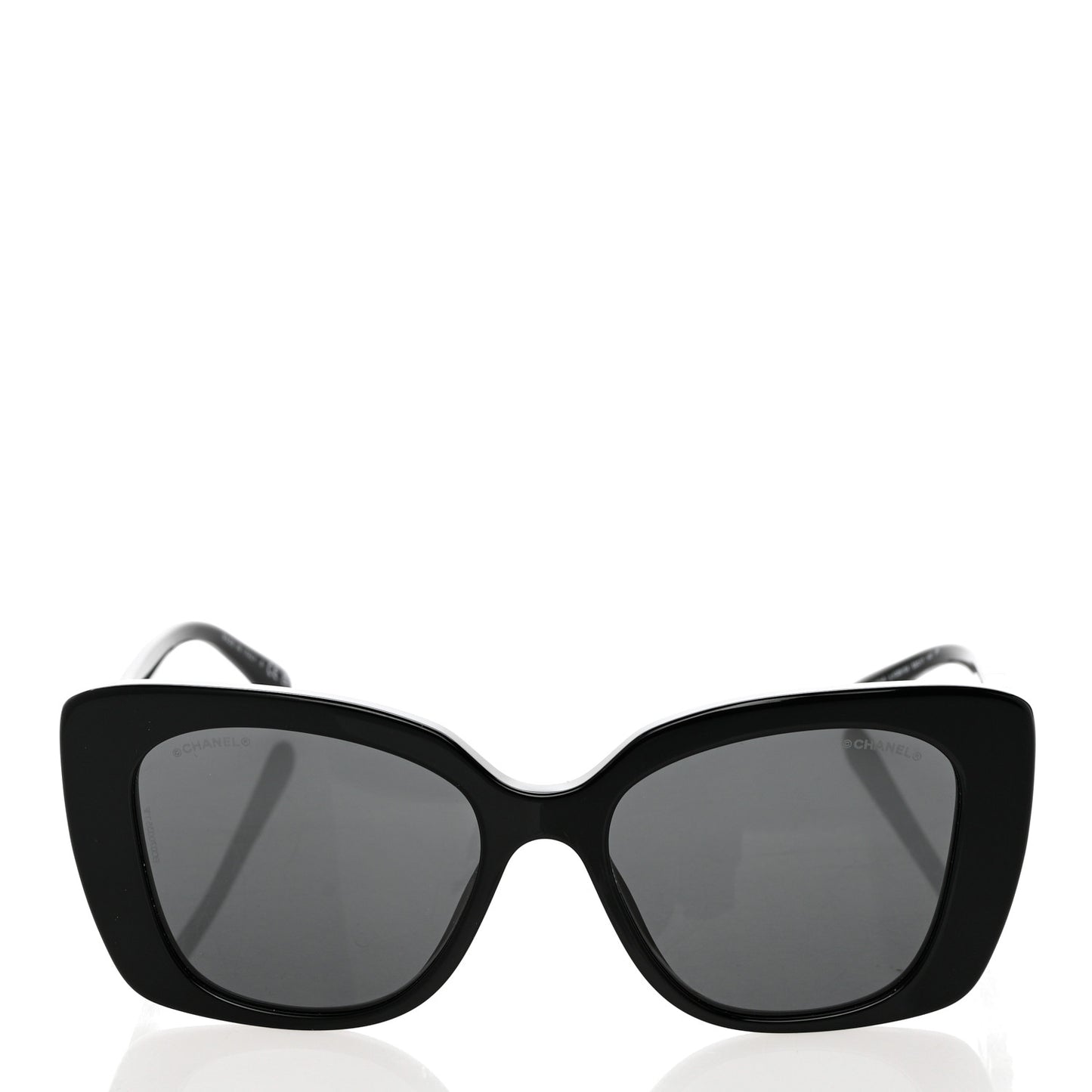 Acetate Strass Square Sunglasses 5422-B Black White