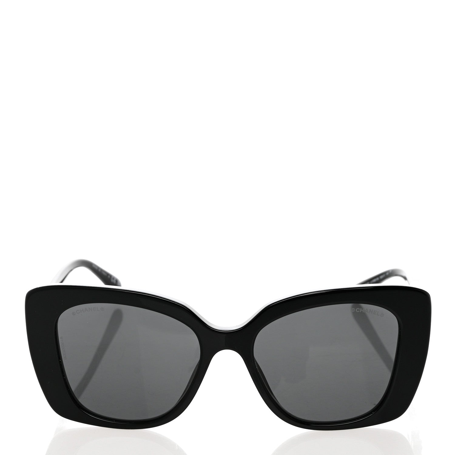 Chanel Acetate Strass Square Sunglasses 5422-B Black White 2 of 8