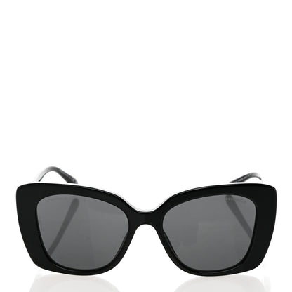 Chanel Acetate Strass Square Sunglasses 5422-B Black White 2 of 8