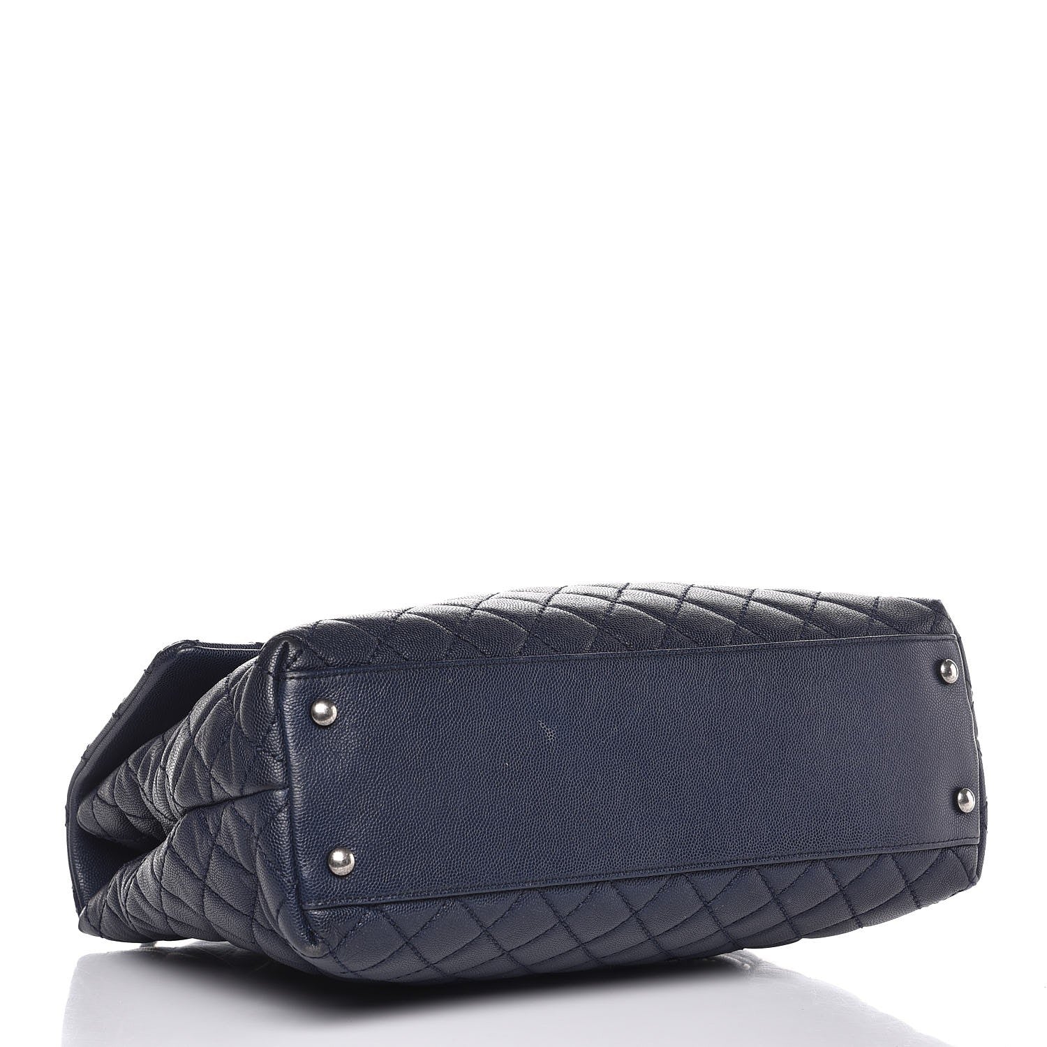 Chanel Caviar Quilted Large Coco Handle Flap Navy Blue 5 of 13