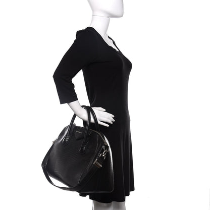 Givenchy Calfskin Lizard Embossed Medium Antigona Black 2 of 13
