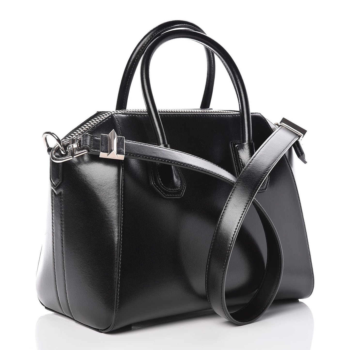 Shiny Lord Calfskin Small Antigona Black