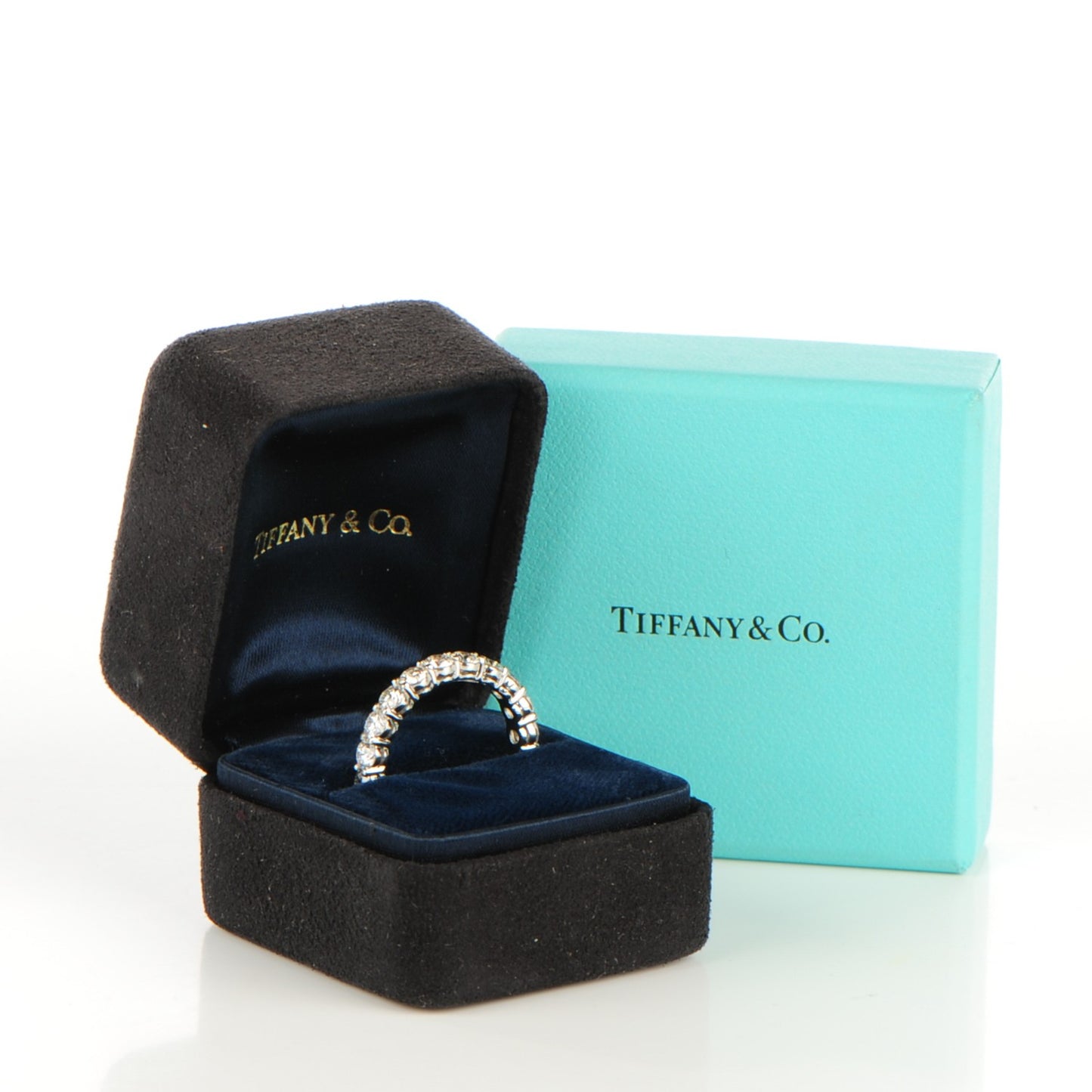 Platinum Diamond Shared Setting Band Ring 8.25