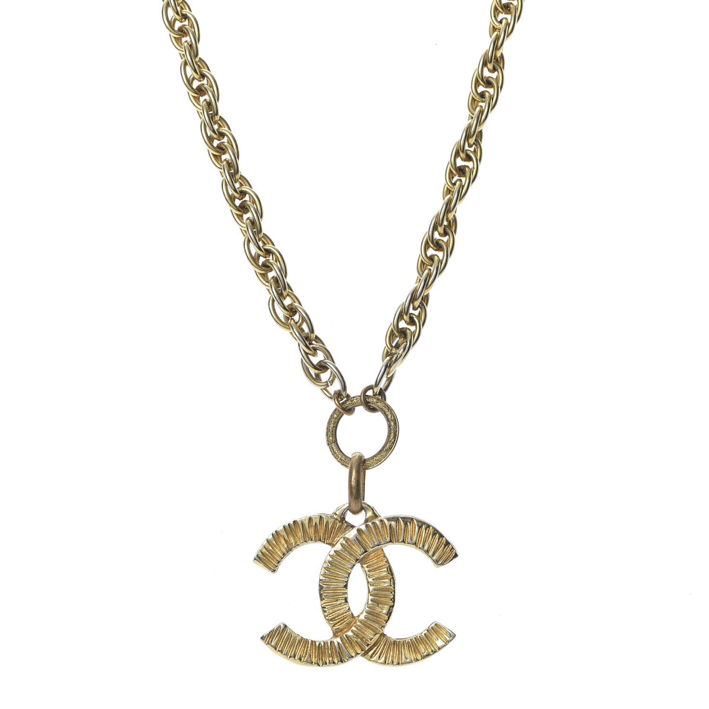 CC Short Chain Pendant Necklace Gold